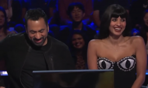 Kal Penn and Jameela Jamil, perhaps laughing at their own stupidity.